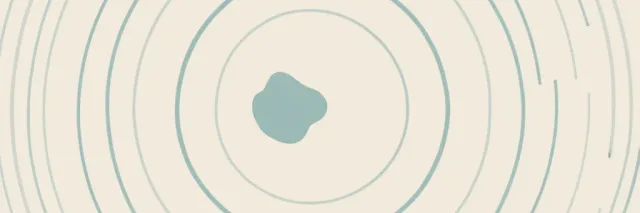 Tightly spaced concentric ripples spreading across a still pale surface, flat vector illustration in muted tones.