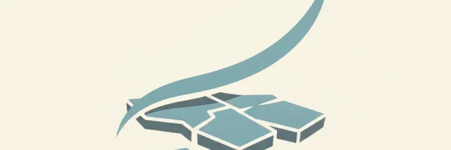 An abstract editorial symbol evoking "Skipping care over ICE fear", muted two-tone palette, flat vector.