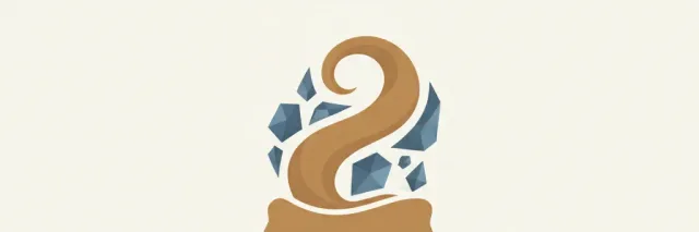 An abstract editorial symbol evoking "Lead-tainted cinnamon pouch", muted two-tone palette, flat vector.