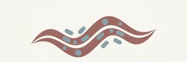 An abstract editorial symbol evoking "Listeria from deli meat", muted two-tone palette, flat vector.