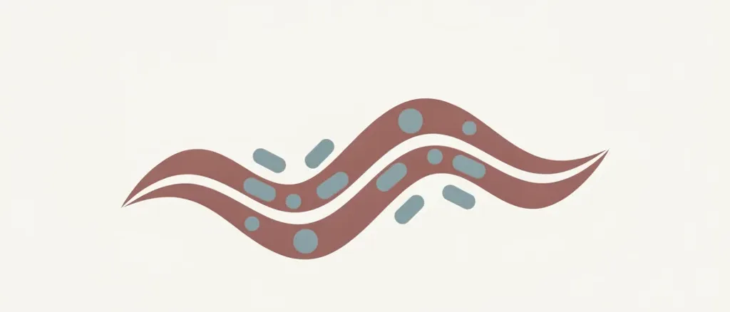 An abstract editorial symbol evoking "Listeria from deli meat", muted two-tone palette, flat vector.