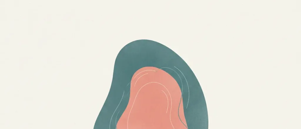 An abstract editorial symbol evoking "Vibrio vulnificus wound infection", muted two-tone palette, flat vector.